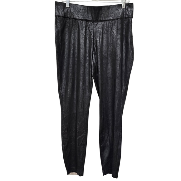 Du Jour Black Distressed Faux Suede Leggings - Picture 1 of 6